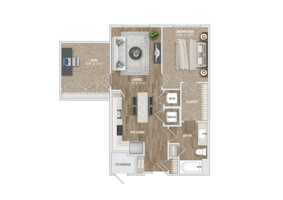 A2 Den Floor Plan  at Preston Ridge, Cary, 27513