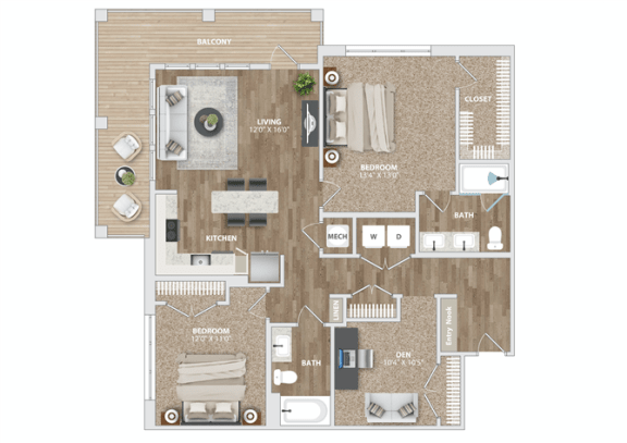 BD21 Floor Plan at Preston Ridge, Cary, NC, 27513