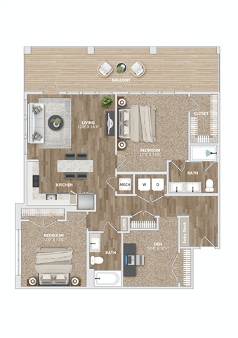 BD221 Floor Plan at Preston Ridge, Cary, NC, 27513