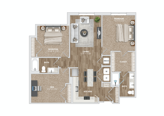 BD4 Floor Plan at Preston Ridge, Cary
