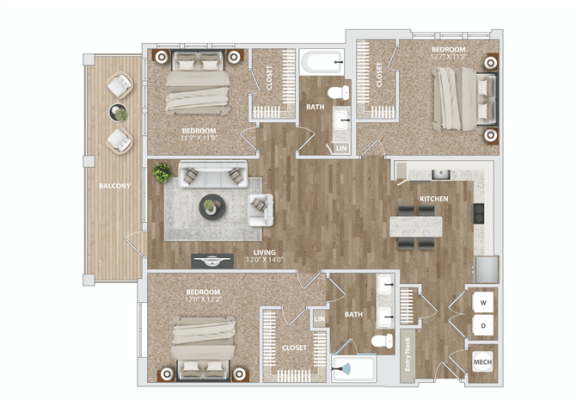 Floor Plan  C21 Floor Plan at Preston Ridge, Cary, 27513