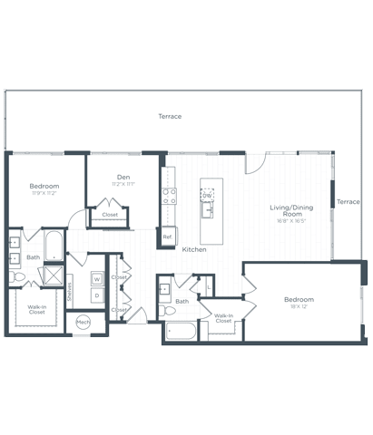 the blue heron floor plan at Highgate at the Mile, McLean, VA