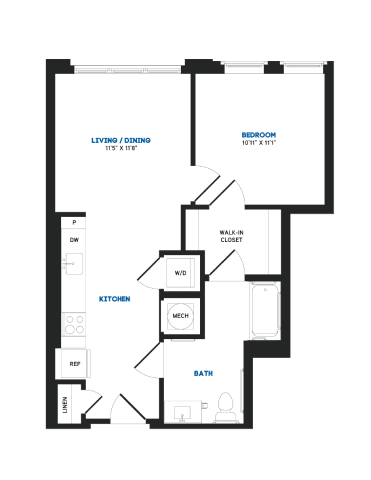 1 bed 1 bathroom K at Coda at Bryant Street, Washington