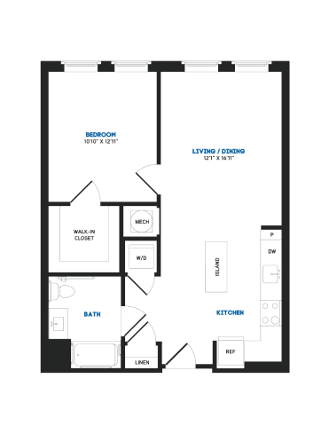 1 bedroom 1 bathroom A at Coda at Bryant Street, Washington, 20002