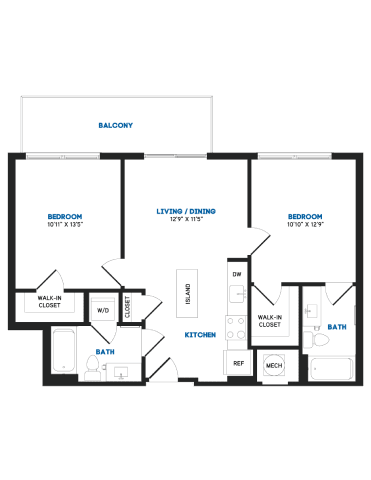 2 bed 2 bath B at Coda at Bryant Street, Washington, 20002