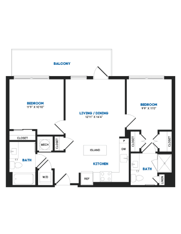 2 bed 2 bath J at Coda at Bryant Street, Washington DC