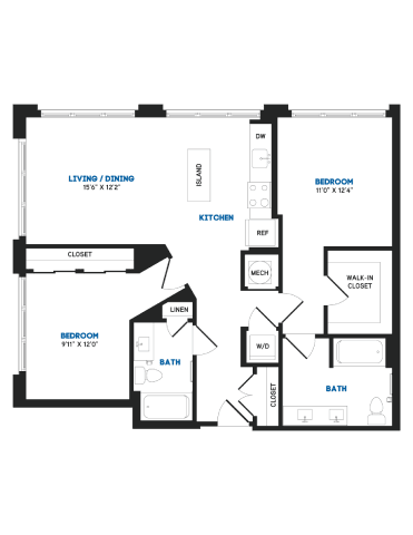 2 bed 2 bath V at Coda at Bryant Street, Washington, 20002