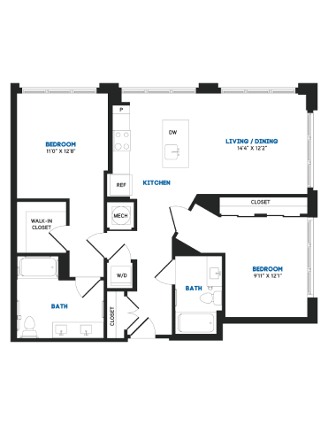 2 bed 2 bath X at Coda at Bryant Street, Washington