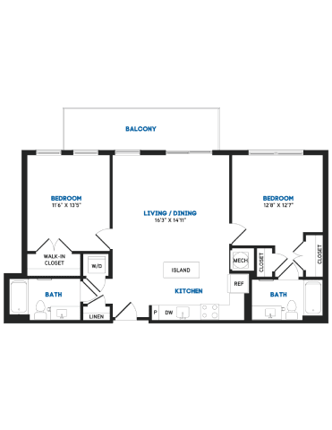 2 bed 2 bath Y at Coda at Bryant Street, Washington DC
