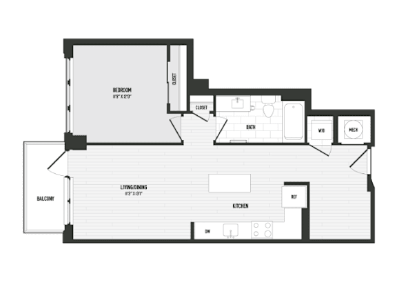 1 bedroom 1 bathroom E 1 bedroom 1 bathroom E at Coda at Bryant Street, Washington DC