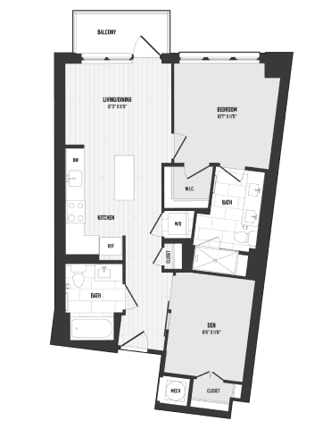 2 bed 2 bathroom Y at Coda at Bryant Street, Washington DC