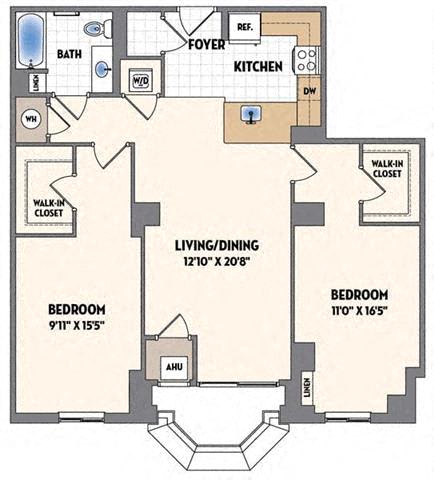 2 bed 2 bath H at Loree Grand at Union Place Apartments, Washington, DC