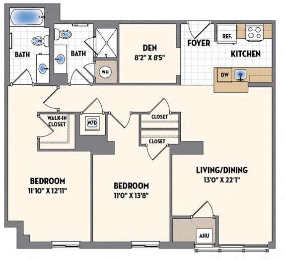 2 bed 2 bath at Loree Grand at Union Place Apartments, Washington, DC, 20002