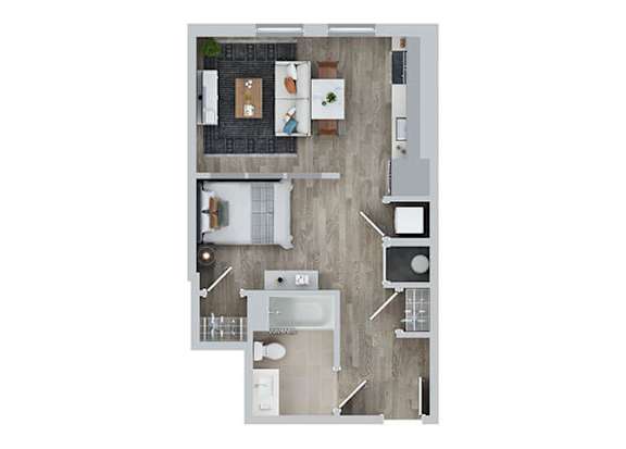 Floor Plan  1 BED 1 BATH A at Jayde Parkside Apartments, Washington, DC