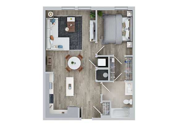 Floor Plan  1 BED 1 BATH B at Jayde Parkside Apartments, Washington 20019