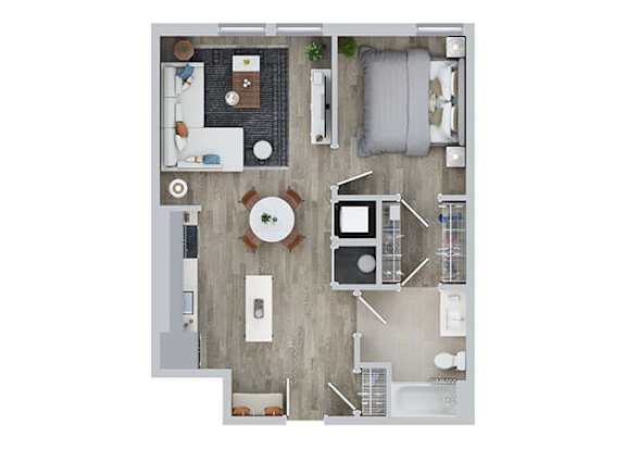 Floor Plan  1 BED 1 BATH C at Jayde Parkside Apartments, Washington, Washington DC