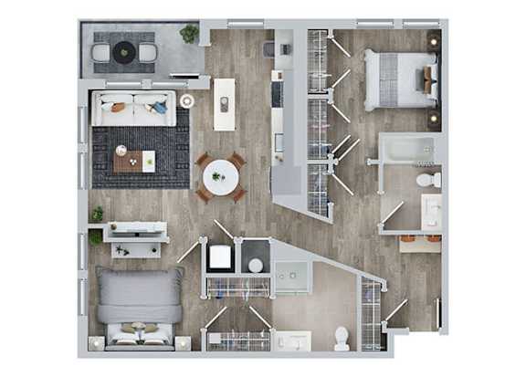 2 bed 2 bath C at Jayde Parkside Apartments, Washington DC