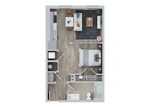 Floor Plan  Studio 1 bath at Jayde Parkside Apartments, Washington DC, 20019
