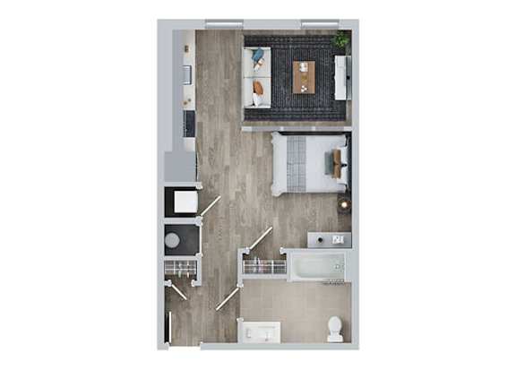 Floor Plan  Studio 1 bath A at Jayde Parkside Apartments, Washington, DC, 20019