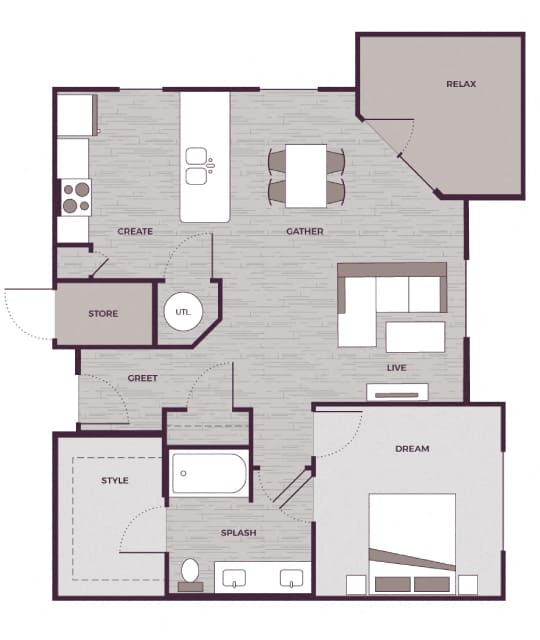 A1G Floor Plan at The Aster Cary, Cary, NC