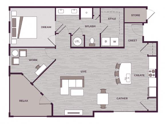 A6M Floor Plan at The Aster Cary, North Carolina