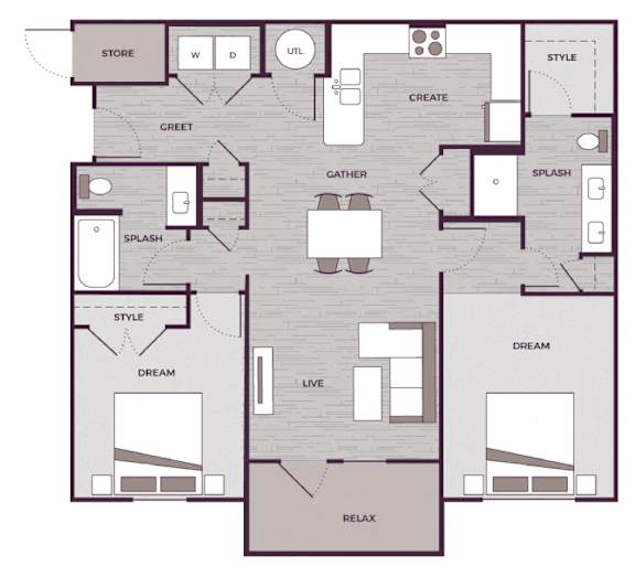 B1G Floor Plan at The Aster Cary, Cary