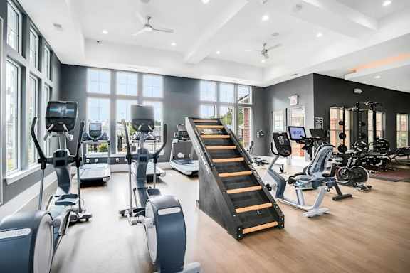 A Gym With Variety of Equipment at The Aster Cary, North Carolina