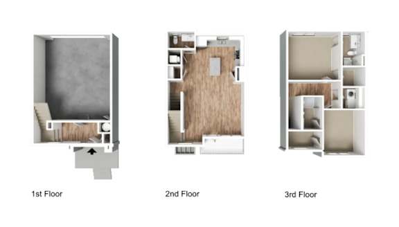 2Bed 2Bath A Floor Plan at Vaseo Townhomes, Lehi