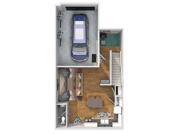 2Bd 2Bth Floor Plan at Calla Homes Apartments, Millcreek, UT