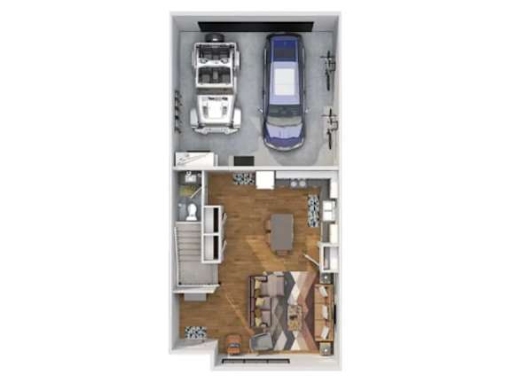 3B 2B Floor Plan at Calla Homes Apartments, Utah