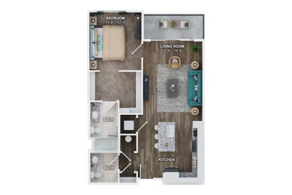 Unit A2A floor plan at Fairmont at South Lake, Bowie, 20716