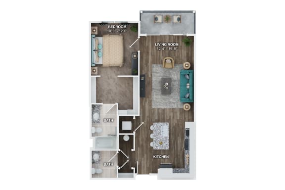 Unit A3A floor plan at Fairmont at South Lake, Bowie, 20716