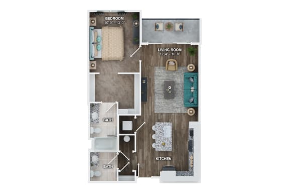 Unit A4A floor plan at Fairmont at South Lake, Bowie, 20716
