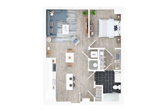Floor Plan  2 bed 2 bath H at Jayde Parkside Apartments, Washington, DC, 20019