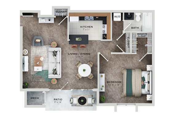 1 bed 1 bath A at Shenandoah Station Apartments, Triangle, 22172