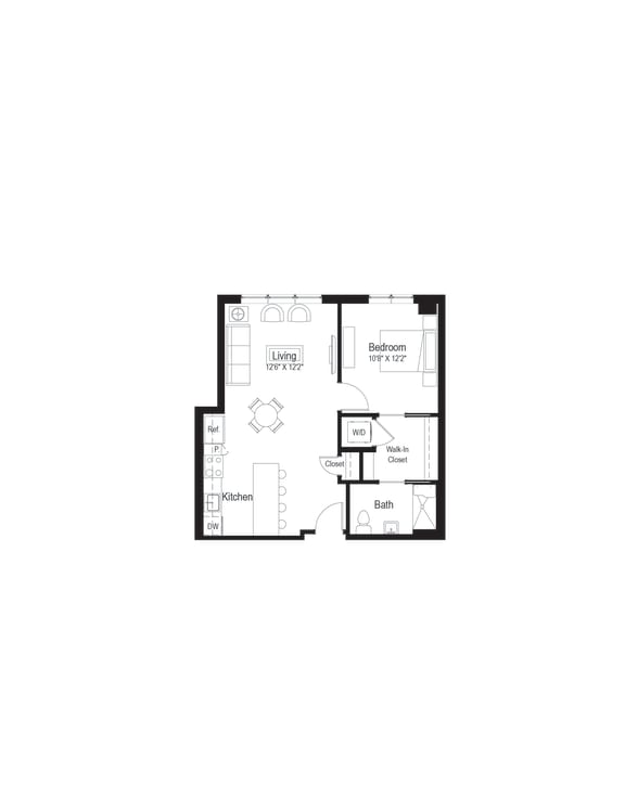 A1 Floor Plan at Rialto, Washington, DC