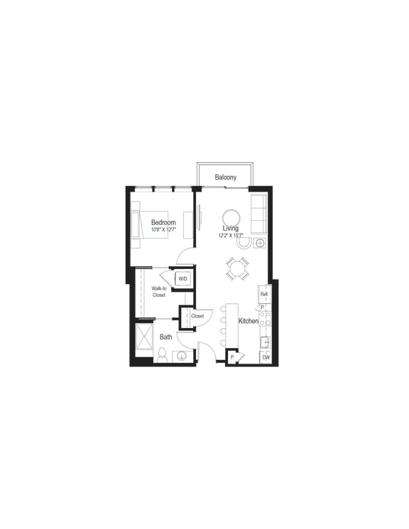 A5B Floor Plan at Rialto, Washington, 20002