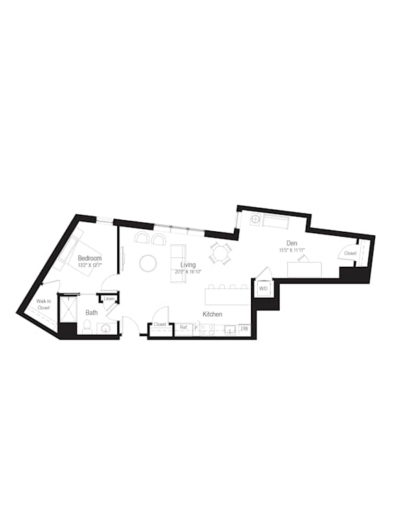A black and white image of a house floor plan.