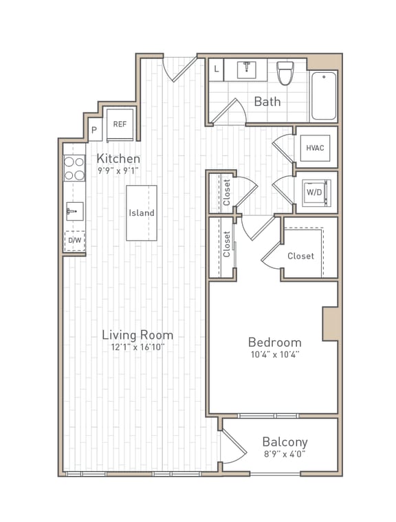 a floor plan of a bedroom apartment at The Boro, Tysons Virginia