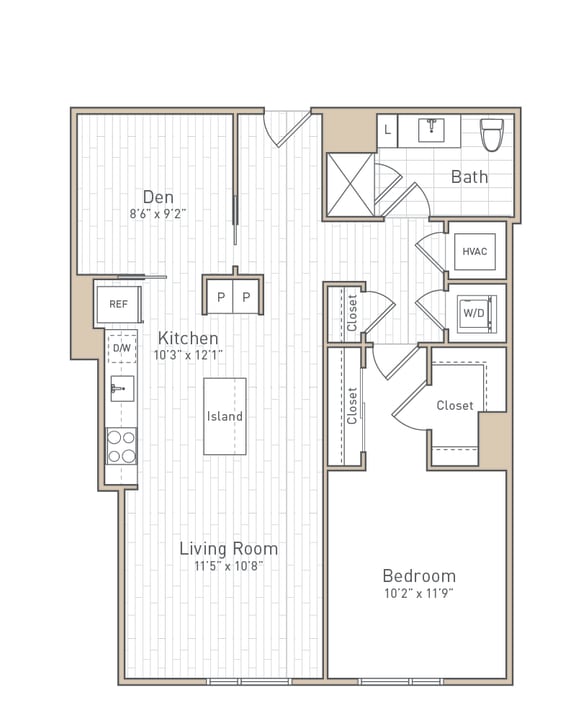 a floor plan of a bedroom apartment at The Boro, Tysons Virginia