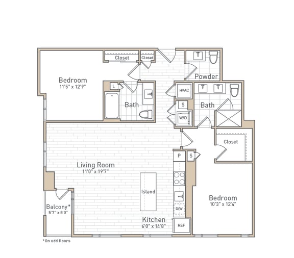 a floor plan of a bedroom apartment at The Boro, Tysons, VA 22102