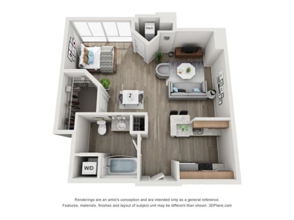Floor Plan  a 1 bedroom floor plan  summit at Lincoln Old Town, Alexandria, VA