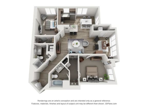Floor Plan  the outlook floor plan  1 bedroom  1199 square feet at Lincoln Old Town, Alexandria, VA