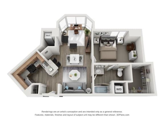 Floor Plan  2 bedroom floor plan  the crossings at white marsh apartments at Lincoln Old Town, Alexandria Virginia
