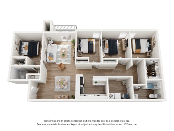 4 bed 4 bath | 1,400 Sq. Ft. at 2000 Oasis  Apartments, Atlanta, GA
