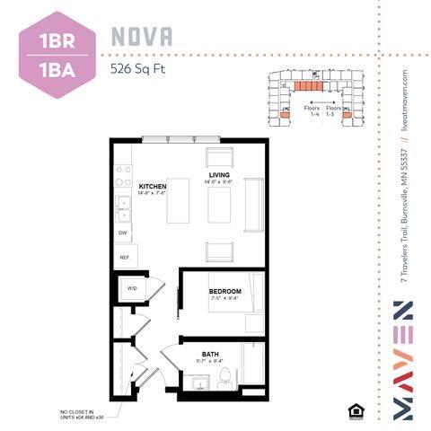 Nova Layout at Maven Apartments, Burnsville, MN