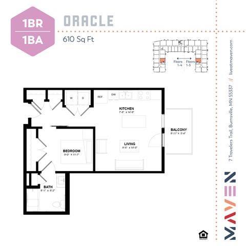 Oracle Floorplan at Maven Apartments, Minnesota, 55337