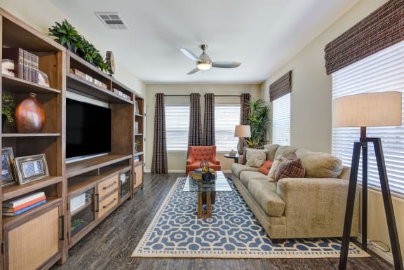 Window Covering in a living room at Avino in San Diego, CA 92130