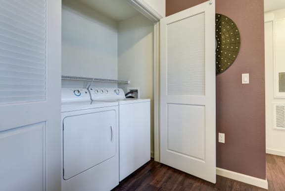 Laundry room with a washer and dryer at SETA, La Mesa, CA, 91942