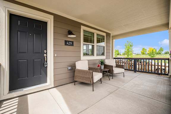 A black door with a number 429 on it.